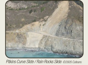 One of many landslides at Pitkin's Curve
