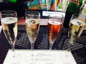 Tasting champagne in Napa