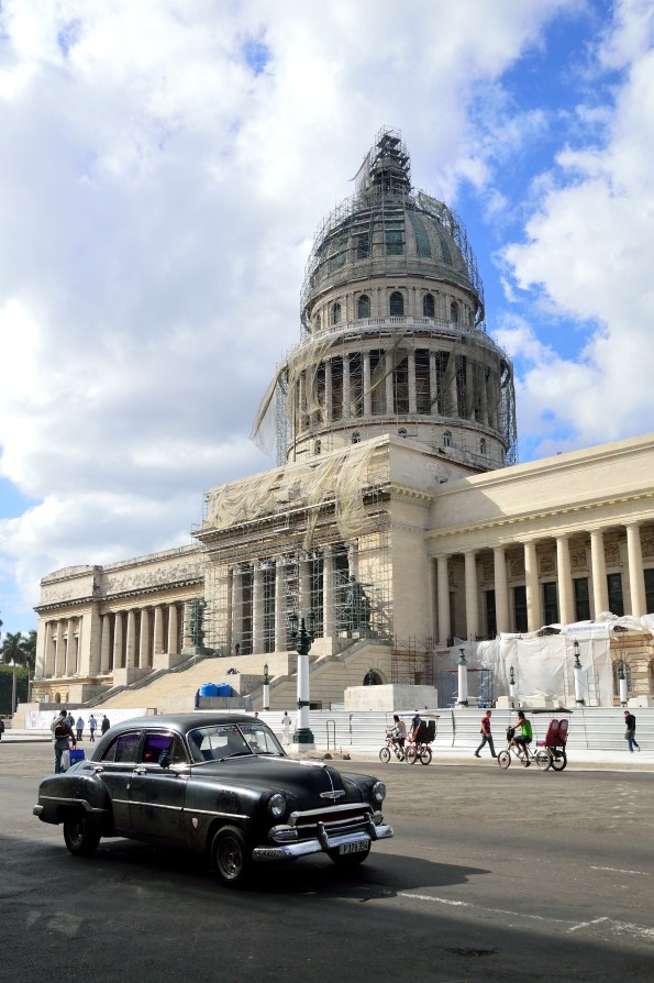 The capitol building under repair