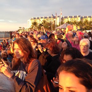 The crowd at Mallory Square gathers to watch the sunset