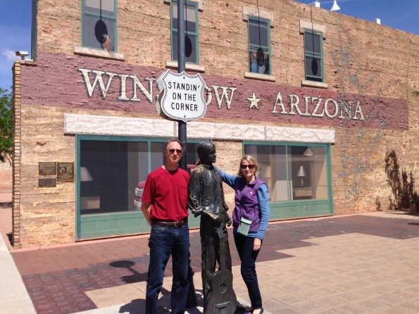 Standing on the corner in Winslow, AZ. We were a fine sight to see.