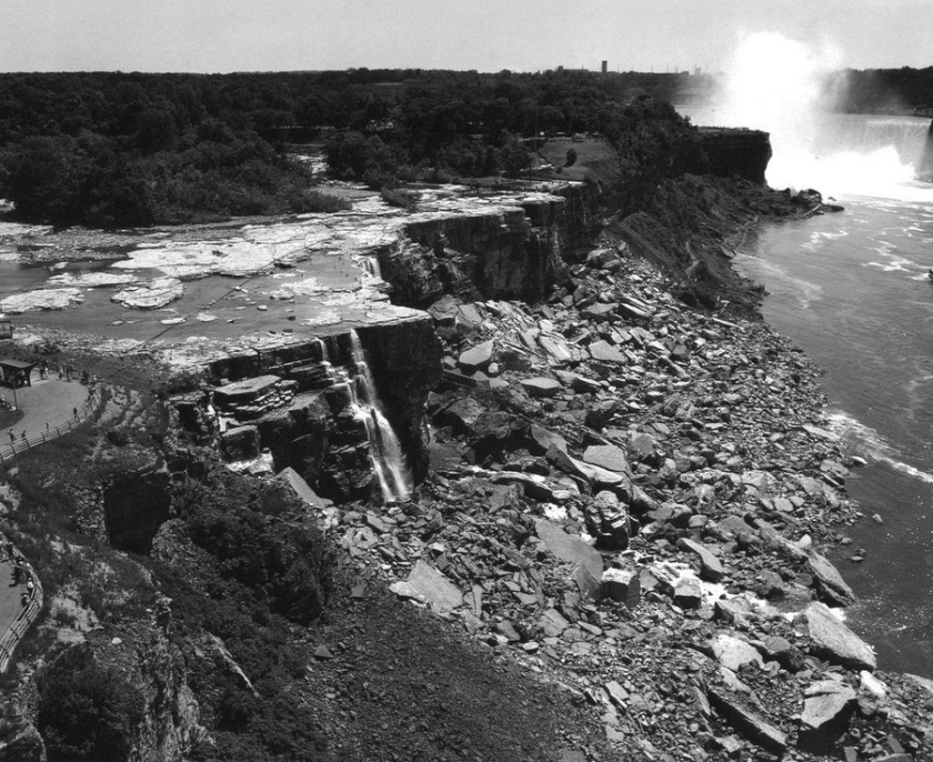 1969 water diversion. Photo credit: Niagara Falls Public Library