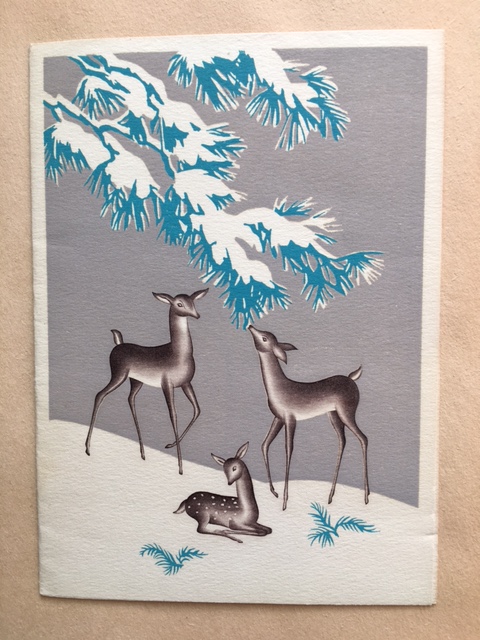 The first card in the scrapbook, dated 1945